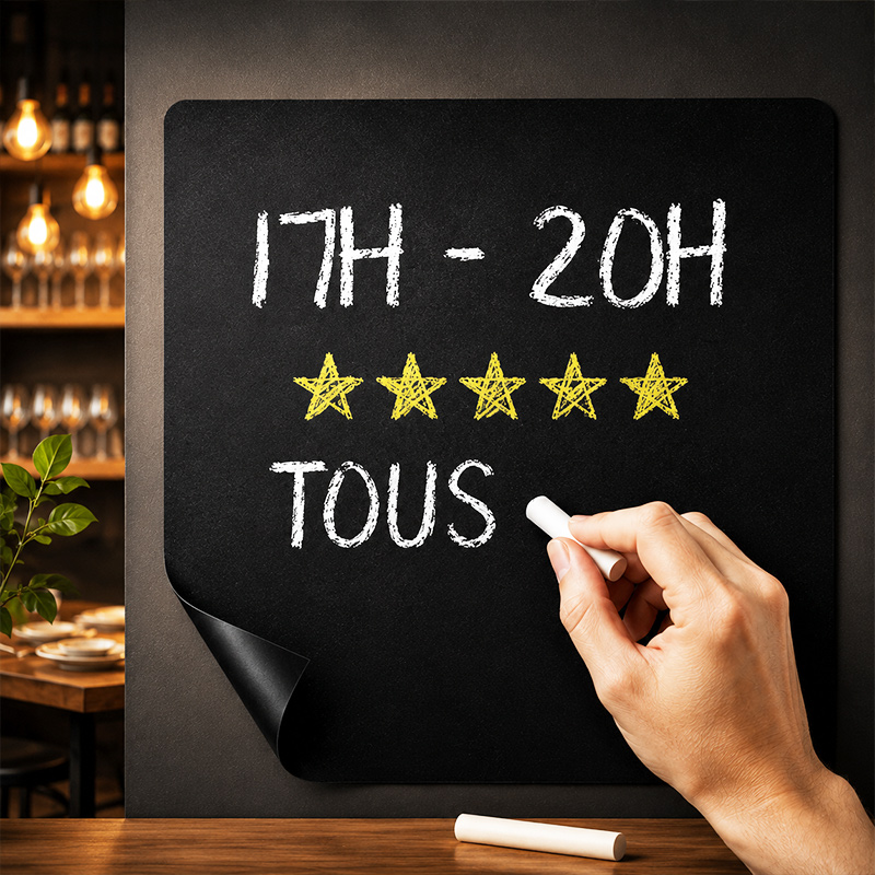 Main écrivant sur adhésif noir