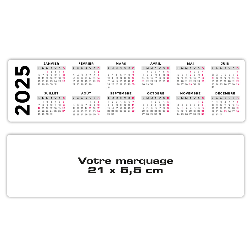 2 calendriers marque pages en pvc personnalisés en couleurs