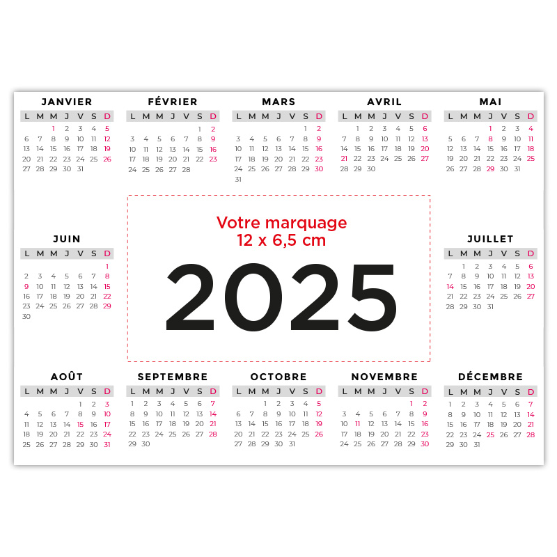 Calendrier magnet personnalisable à votre image. Choisissez un logo, une photo, ou simplement du texte pour faire passer votre message