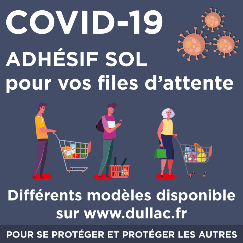 Adhésif sol pour fil d'attente, spécial épidémie