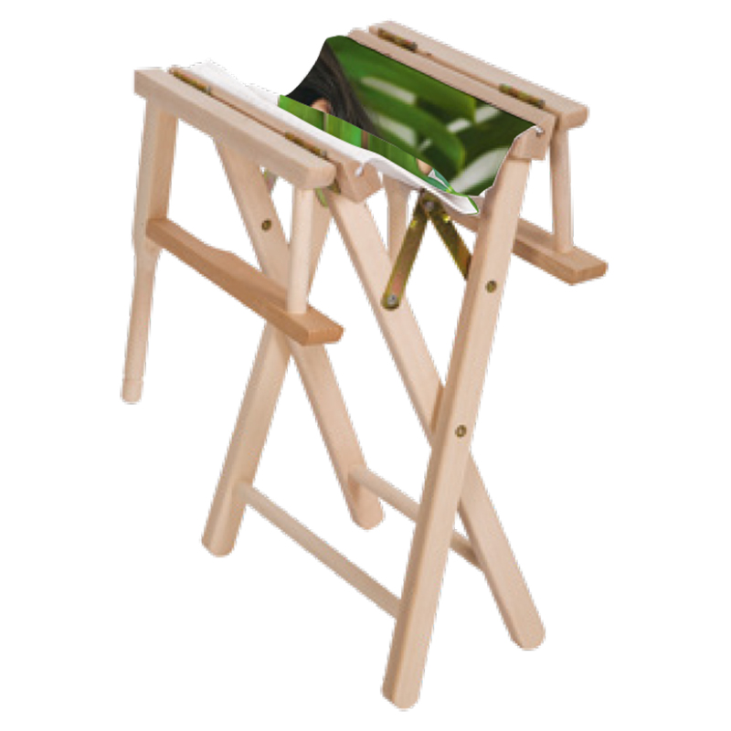 chaise de réalisateur personnalisée pliée vue de trois quarts