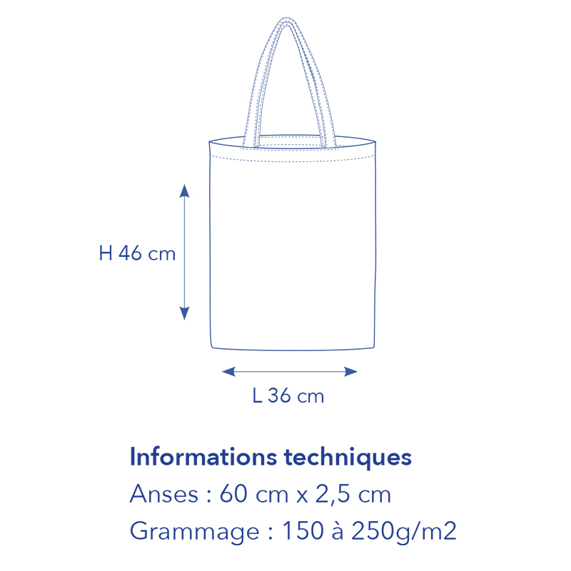 croquis de mesures du sac