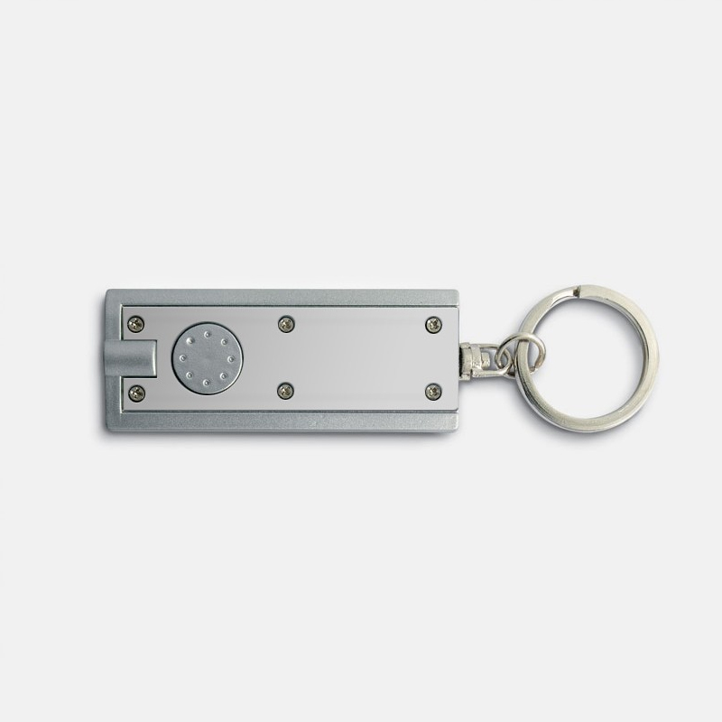 Porte-clés lampe led personnalisé en couleurs à votre logo vu de dessous
