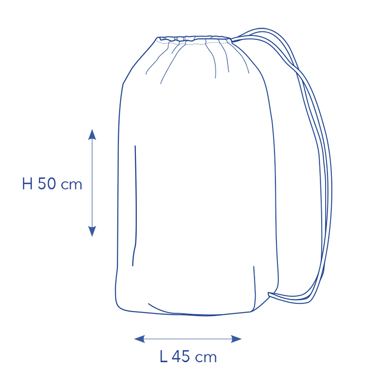 croquis de mesures du sac